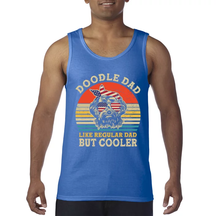 Doodle Dad Like Regular Dad But Cooler Vintage Goldendoodle Gift Tank Top