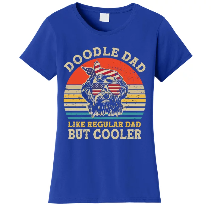 Doodle Dad Like Regular Dad But Cooler Vintage Goldendoodle Gift Women's T-Shirt