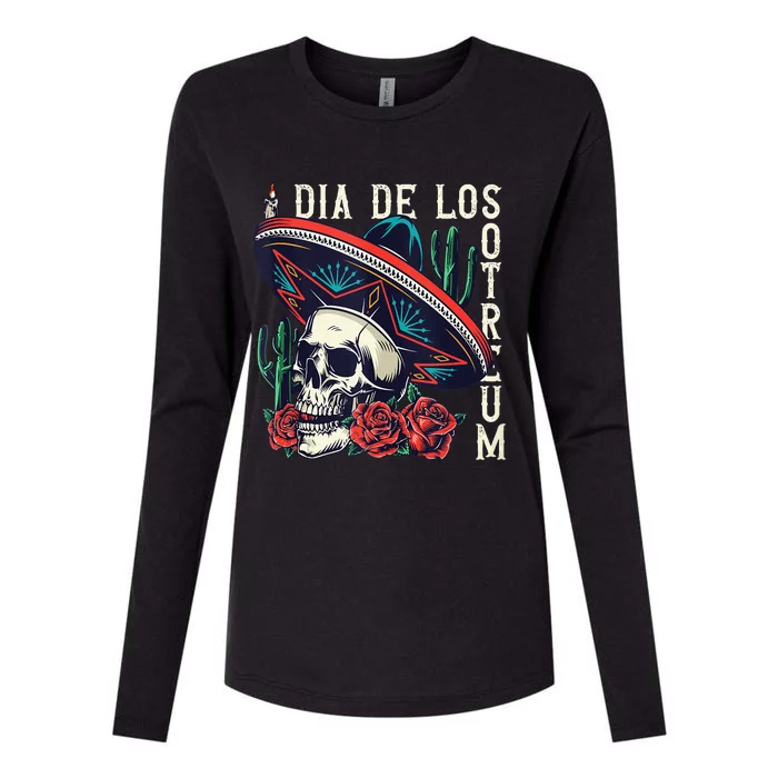 Dia De los Muertos Day of the Dead Mexican holiday Womens Cotton Relaxed Long Sleeve T-Shirt