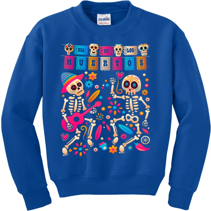 Dia De Los Muertos Day Of The Dead Mexican Skeleton Dancing Great Gift Kids Sweatshirt