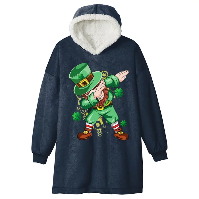 Dab Dabbing Leprechaun Shamrock Irish Saint Patricks Day Hooded Wearable Blanket