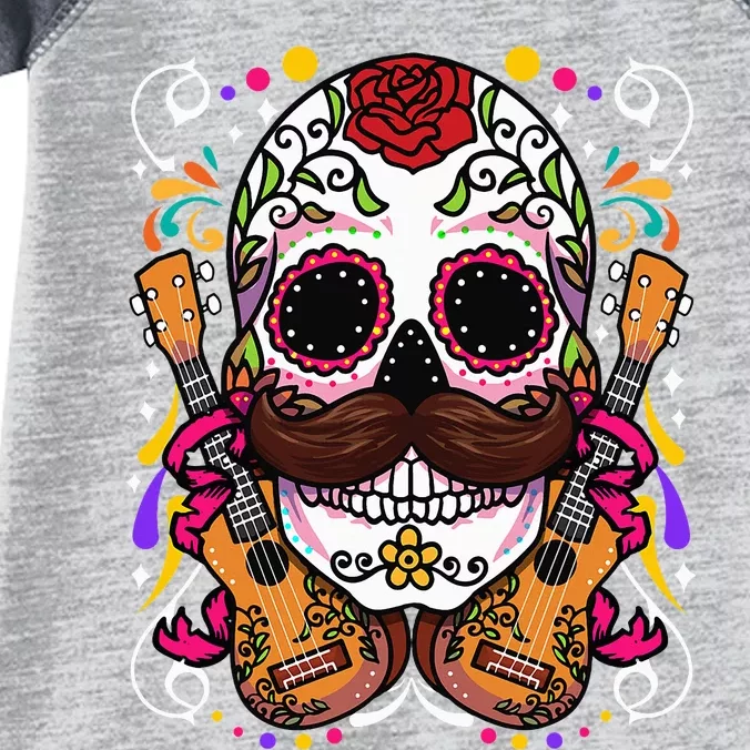 Dia De Los Muertos funny guitar musical Infant Baby Jersey Bodysuit