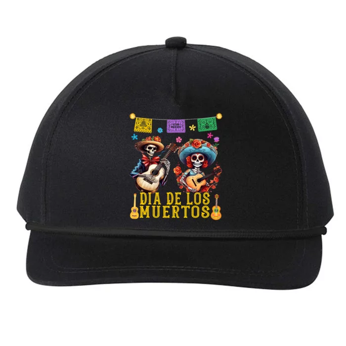 Dia De Los Muertos Costume Day Of The Dead Skeleton Dancing Snapback Five-Panel Rope Hat