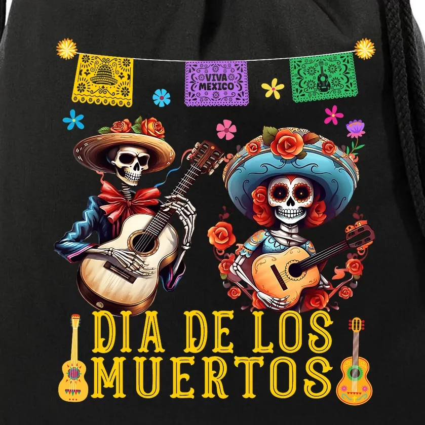 Dia De Los Muertos Costume Day Of The Dead Skeleton Dancing Drawstring Bag