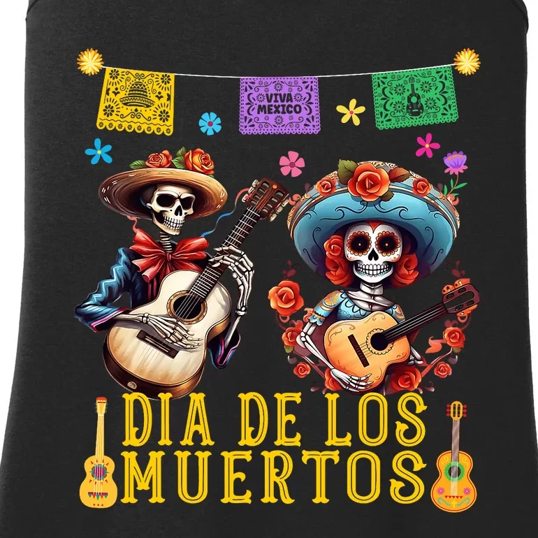 Dia De Los Muertos Costume Day Of The Dead Skeleton Dancing Ladies Essential Tank