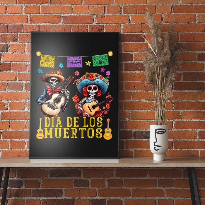 Dia De Los Muertos Costume Day Of The Dead Skeleton Dancing Poster