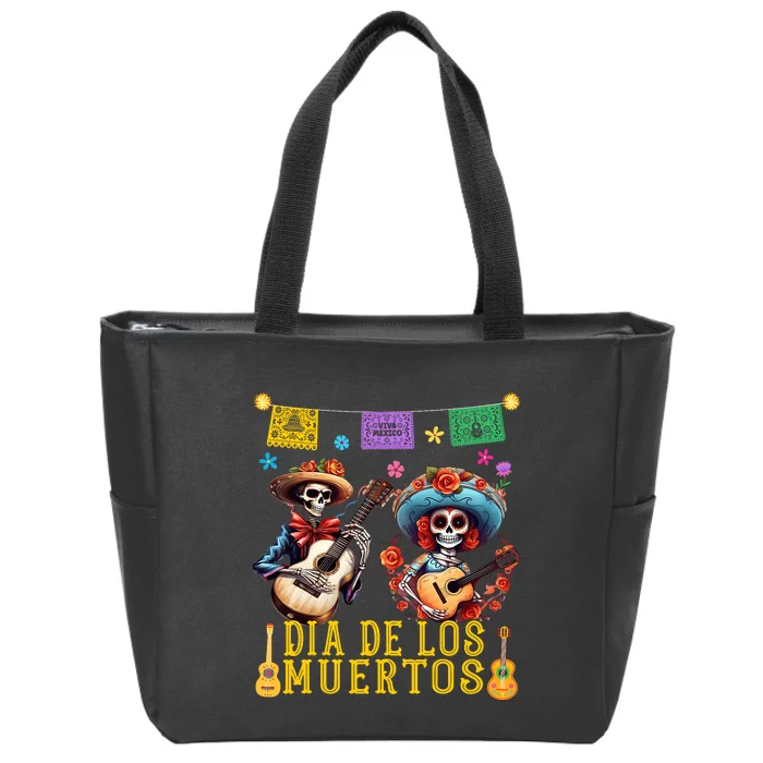 Dia De Los Muertos Costume Day Of The Dead Skeleton Dancing Zip Tote Bag