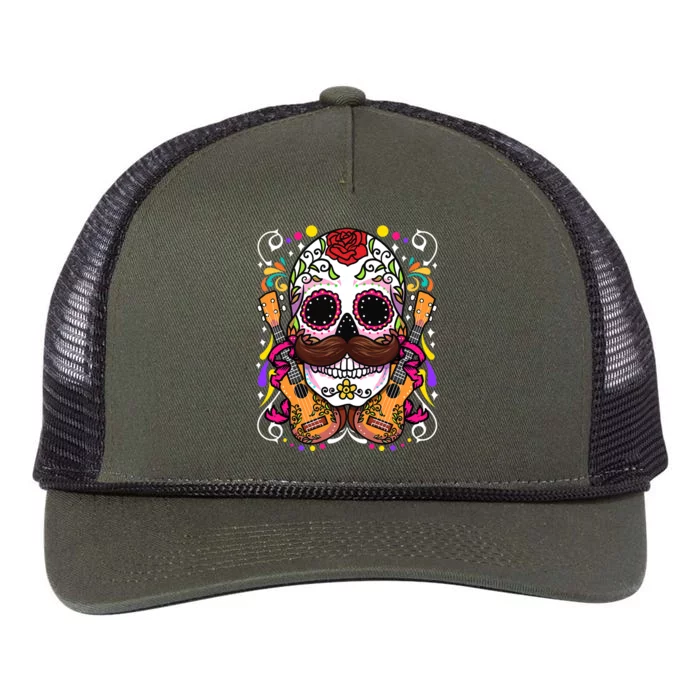 Dia De Los Muertos Retro Rope Trucker Hat Cap