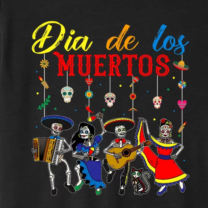 Dia De Los Muertos Day Of The Dead Mexican Skeleton Dancing Design ChromaSoft Performance T-Shirt