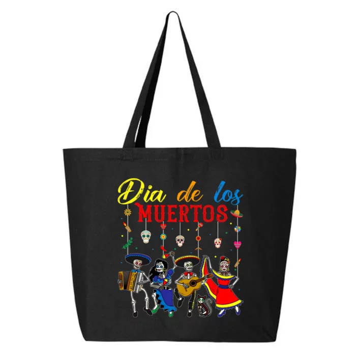 Dia De Los Muertos Day Of The Dead Mexican Skeleton Dancing Design 25L Jumbo Tote