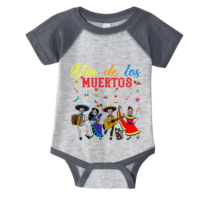 Dia De Los Muertos Day Of The Dead Mexican Skeleton Dancing Design Infant Baby Jersey Bodysuit