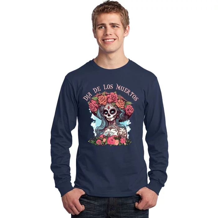 Dia De Los Muertos Floral Woman Tall Long Sleeve T-Shirt