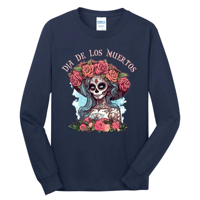 Dia De Los Muertos Floral Woman Tall Long Sleeve T-Shirt