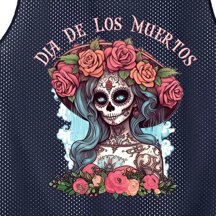 Dia De Los Muertos Floral Woman Mesh Reversible Basketball Jersey Tank