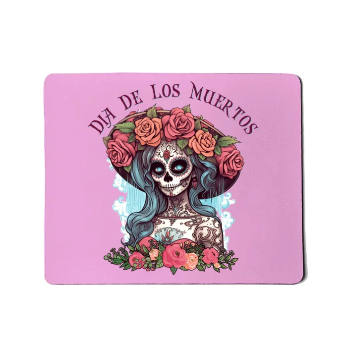 Dia De Los Muertos Floral Woman Mousepad