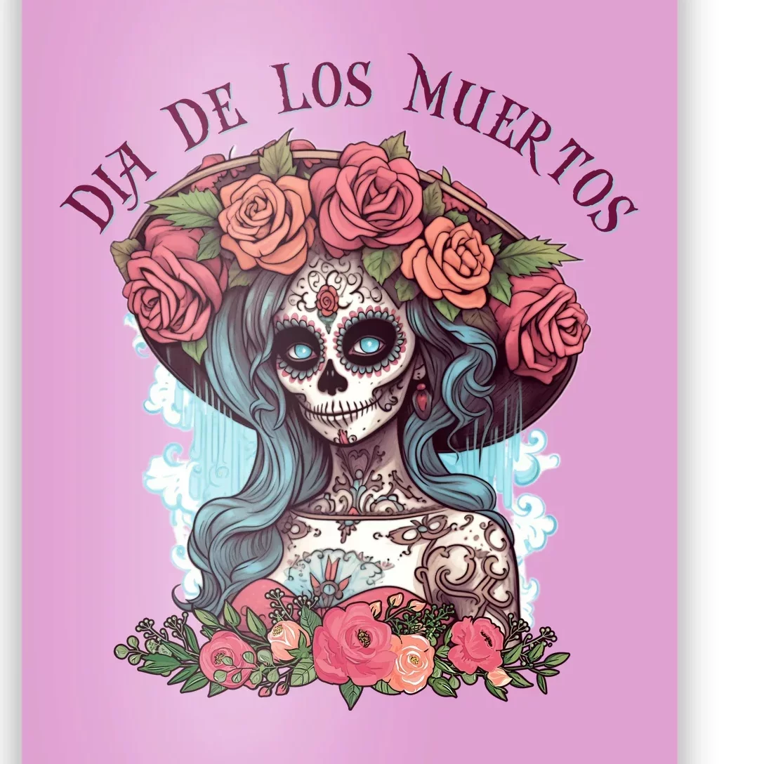 Dia De Los Muertos Floral Woman Poster