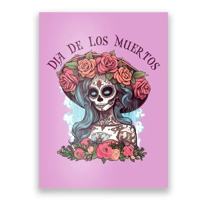 Dia De Los Muertos Floral Woman Poster