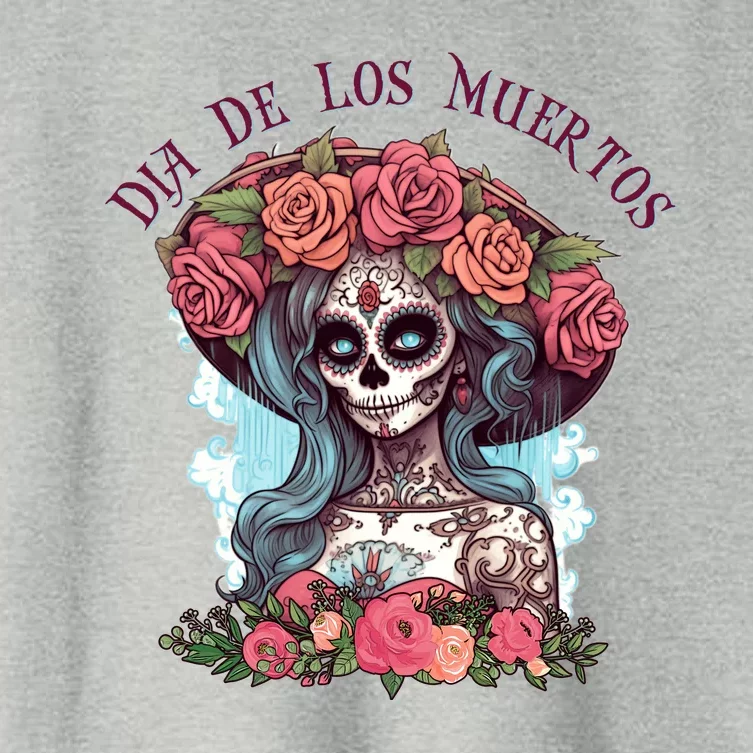 Dia De Los Muertos Floral Woman Women's Crop Top Tee