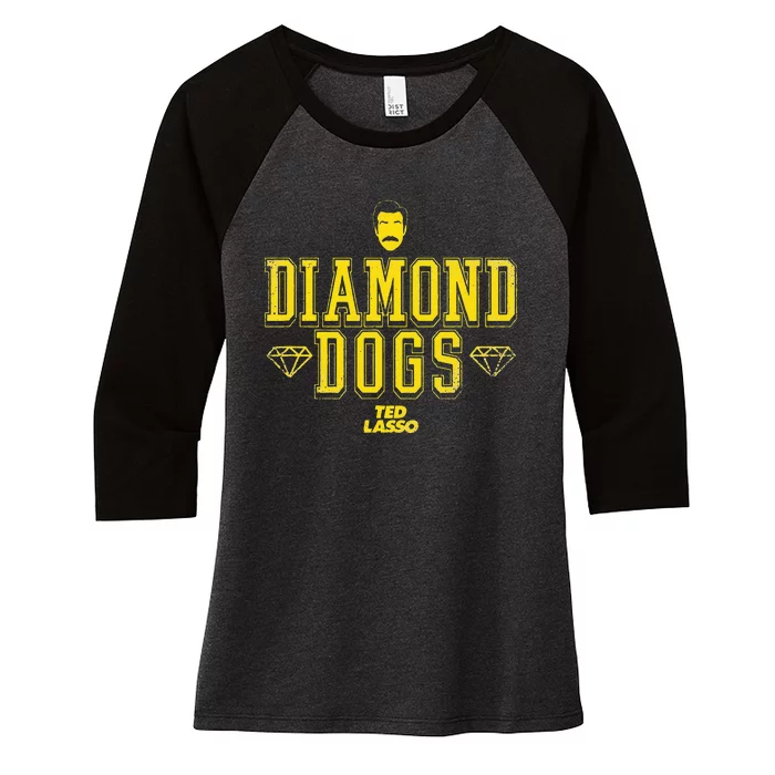 Diamond Dogs Logo Women's Tri-Blend 3/4-Sleeve Raglan Shirt