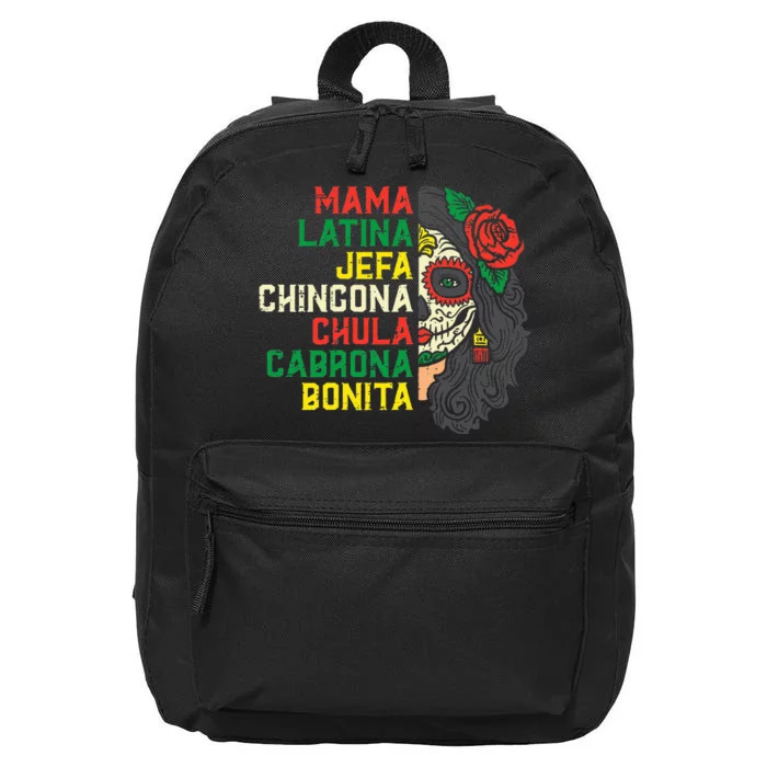 Dia de los Muertos Sugar Skull Mama Mexican Halloween 16 in Basic Backpack