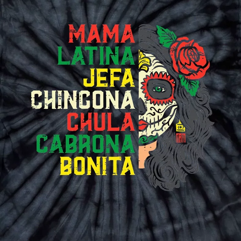 Dia de los Muertos Sugar Skull Mama Mexican Halloween Tie-Dye T-Shirt