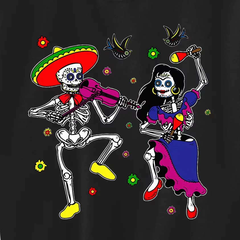 Dia De Los Muertos Day Of The Dead Mexican Skeleton Dancing Kids Sweatshirt