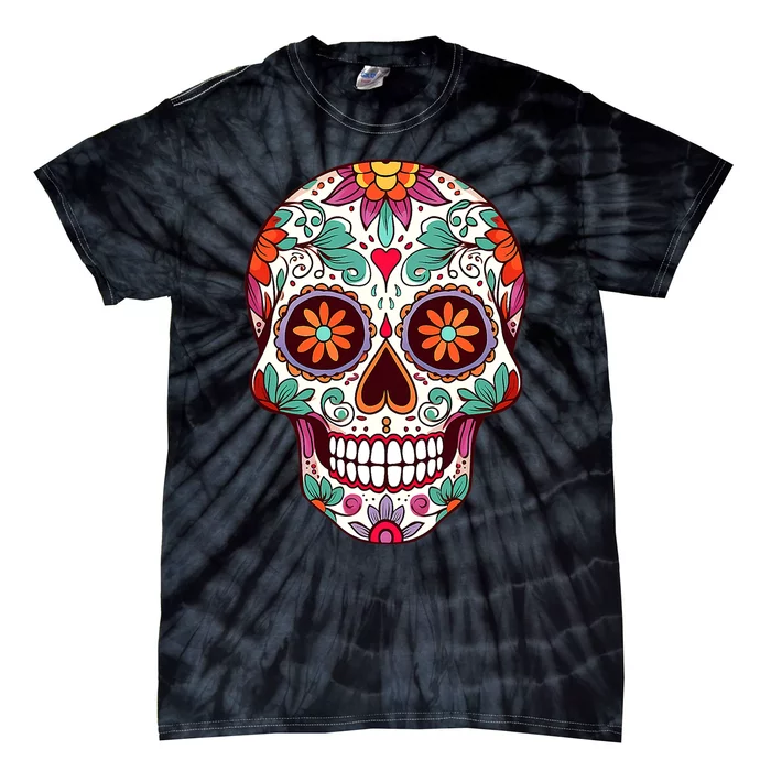 Dia De Los Muertos Mexico Costume Day Of Dead Sugar Skull Tie-Dye T-Shirt