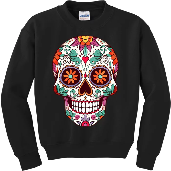 Dia De Los Muertos Mexico Costume Day Of Dead Sugar Skull Kids Sweatshirt