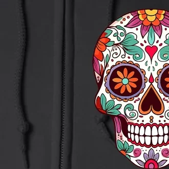 Dia De Los Muertos Mexico Costume Day Of Dead Sugar Skull Full Zip Hoodie