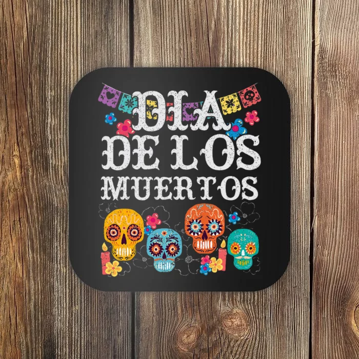 Dia De Los Muertos Sugar Skull Mexican Holiday Coaster