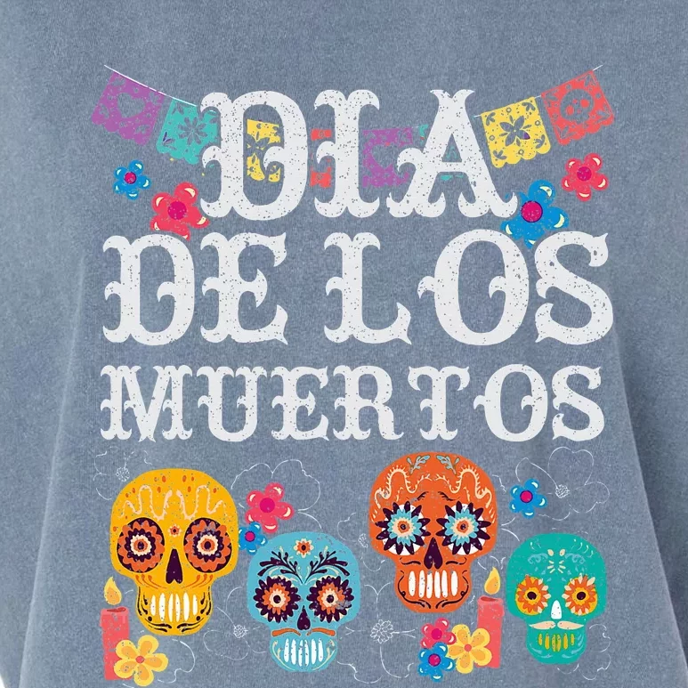 Dia De Los Muertos Sugar Skull Mexican Holiday Garment-Dyed Women's Muscle Tee