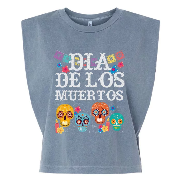 Dia De Los Muertos Sugar Skull Mexican Holiday Garment-Dyed Women's Muscle Tee