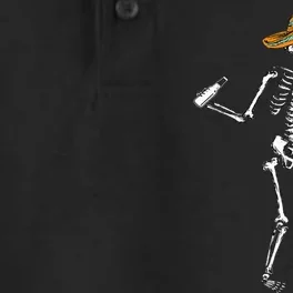 Dia De Los Muertos Halloween Dancing Skeleton Dry Zone Grid Performance Polo