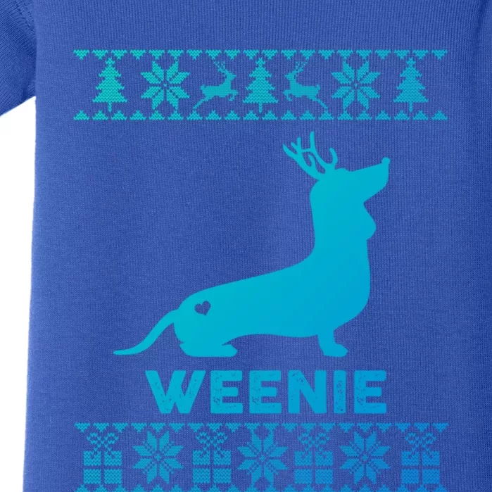 Dachshund Dog Lover Weenie Reindeer Ugly Christmas Sweater Great Gift Baby Bodysuit