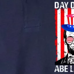 Day Drinkin Like Abe Lincoln USA Flag Merica Funny 4th Of July Softstyle Adult Sport Polo