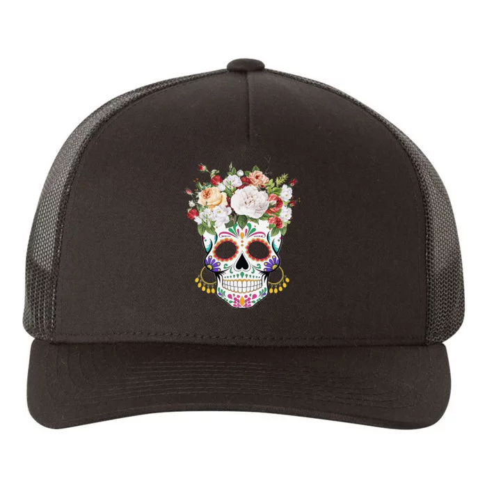 Dia De Los Muertos Day Of Dead Sugar Skull Costume Halloween Yupoong Adult 5-Panel Trucker Hat