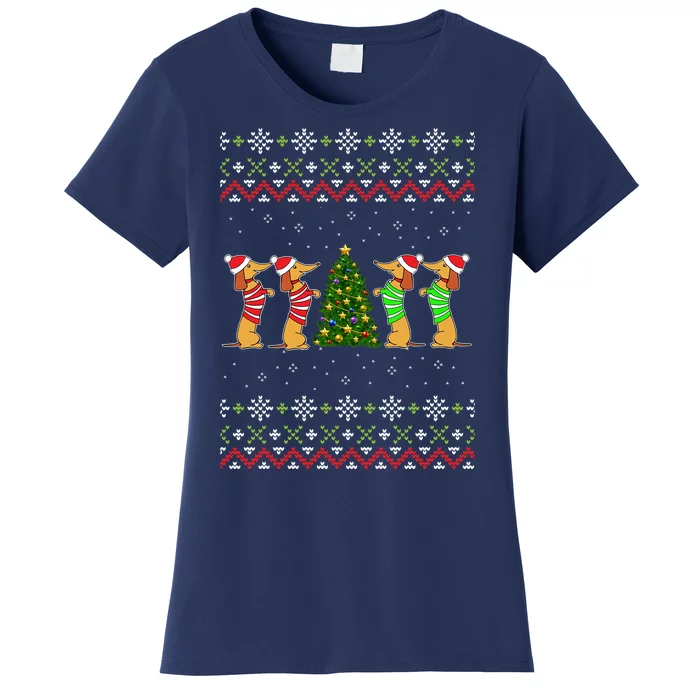 Dachshund Dog Lover Christmas Women's T-Shirt