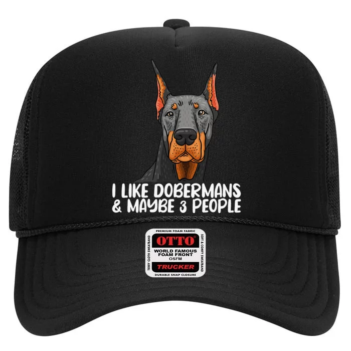 Doberman Dog Lover funny Doberman Lover High Crown Mesh Trucker Hat