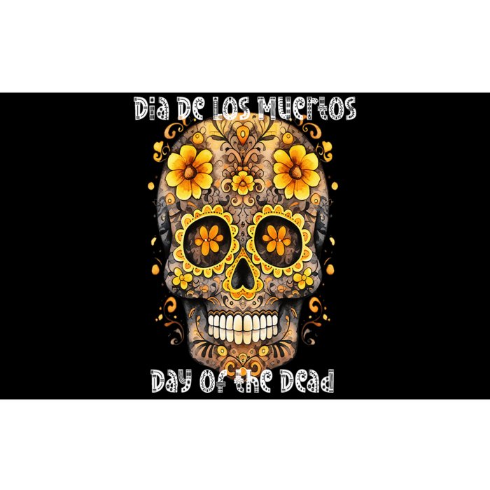 Dia De Los Muertos Sugar Skull Flowers Day of the Dead Bumper Sticker