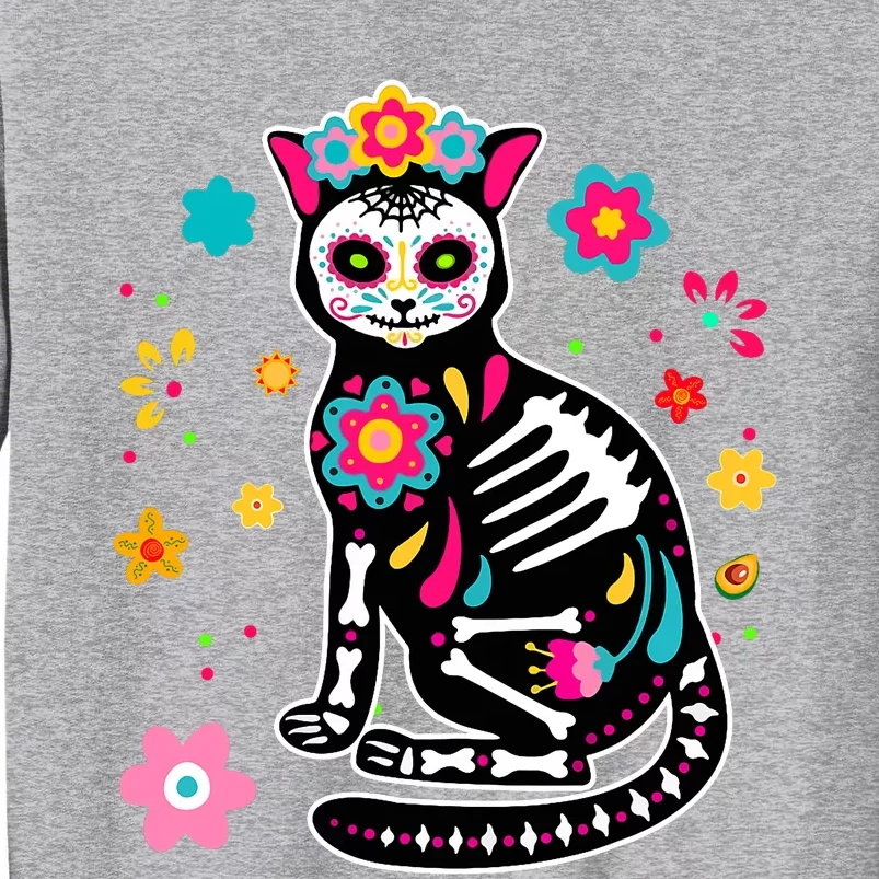 Dia De Los Muertos Cat Mexican Sugar Skull Day Of Dead Tall Sweatshirt