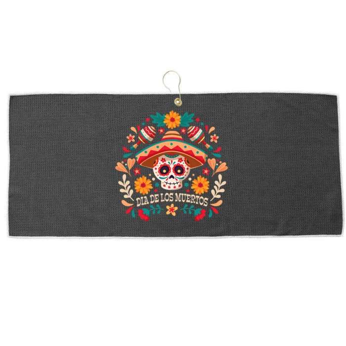 Dia De Los Muertos Day Of Dead Mexican Large Microfiber Waffle Golf Towel