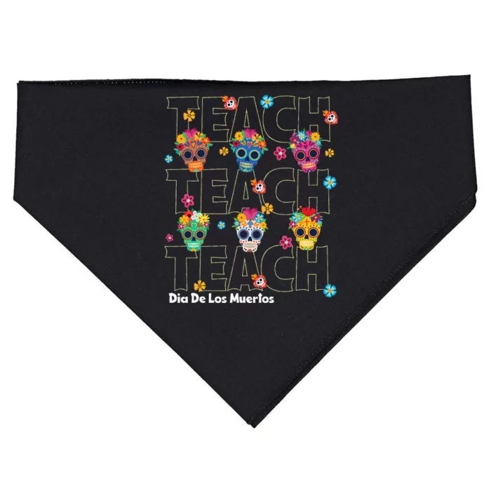 Dia De Los Muertos Day Of The Dead Sugar Skull Teacher USA-Made Doggie Bandana