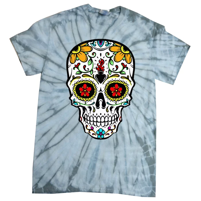 Dia De Los Muertos Costume Sugar Skull Tie-Dye T-Shirt