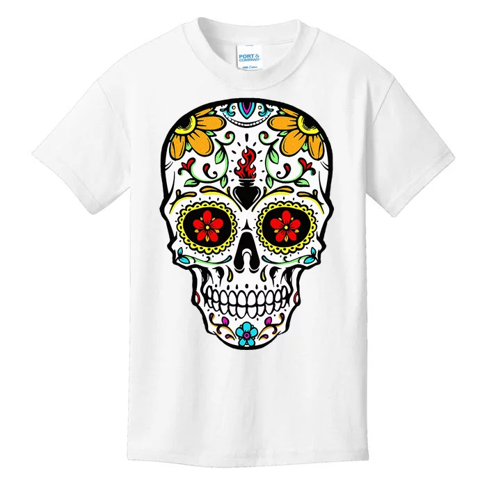 Dia De Los Muertos Costume Sugar Skull Kids T-Shirt