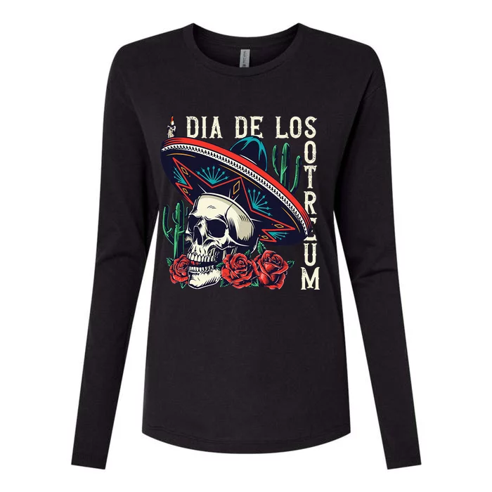 Dia De los Muertos Day of the Dead Mexican holiday Womens Cotton Relaxed Long Sleeve T-Shirt