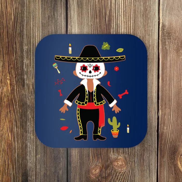 Dia De Los Muertos Boy Sugar Skull Day Of Dead Coaster