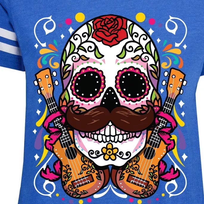 Dia De Los Muertos Enza Ladies Jersey Football T-Shirt