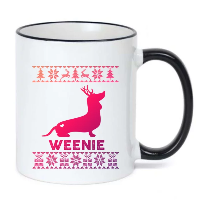 Dachshund Dog Lover Weenie Reindeer Ugly Christmas Sweater Great Gift Black Color Changing Mug