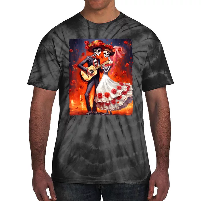 Dia De Los Muertos Skeletons Dancing Mexican Day Of The Dead Tie-Dye T-Shirt