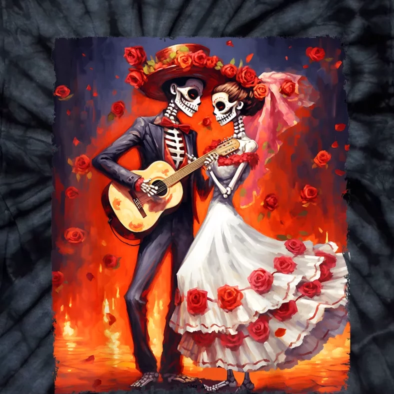 Dia De Los Muertos Skeletons Dancing Mexican Day Of The Dead Tie-Dye T-Shirt